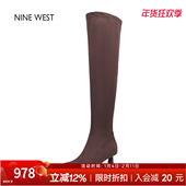玖熙法式 奥莱专供Nine West 复古尖头高跟弹力瘦瘦靴不累脚过膝靴