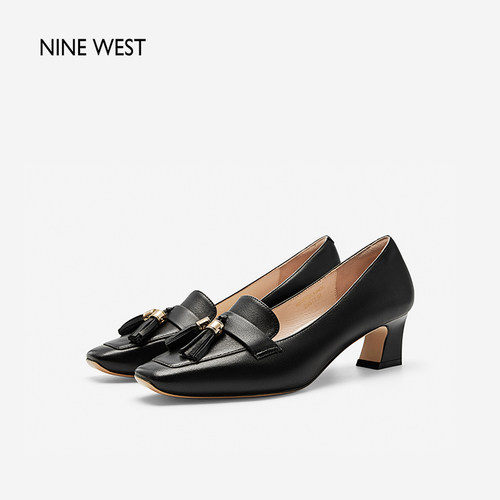 NineWest/玖熙小方头通勤单鞋女