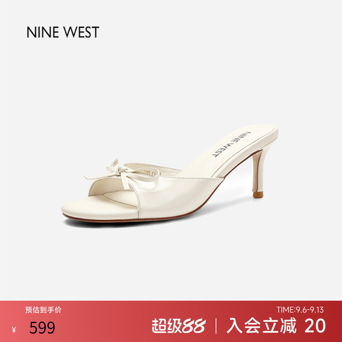 玖熙新款蝴蝶结细跟高跟鞋凉拖图片