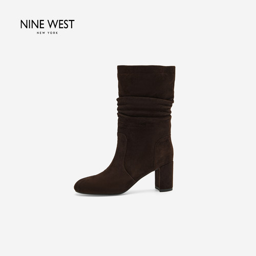 NineWest/玖熙复古通勤堆堆靴女