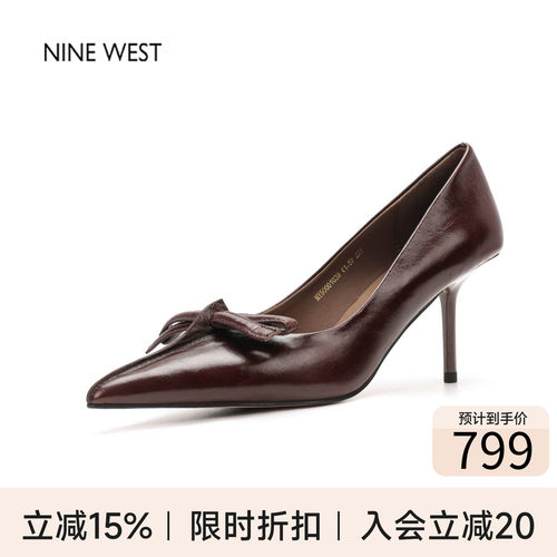 玖熙法式蝴蝶结尖头高跟单鞋