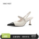 女尖头单鞋 奥莱专供Nine 珍珠一字带细高跟包头凉鞋 玖熙法式 West