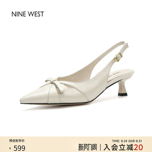 玖熙法式尖头猫跟蝴蝶结凉鞋新款