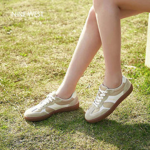 软底休闲运动鞋 Nine 女2025秋冬新款 玖熙德训鞋 平底复古阿甘 West