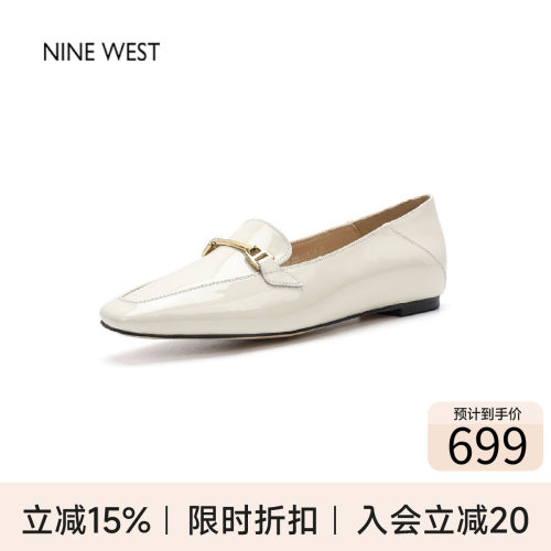玖熙英伦女金属扣平底乐福鞋