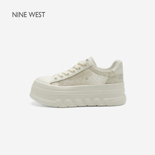NineWest/玖熙厚底增高小白鞋女