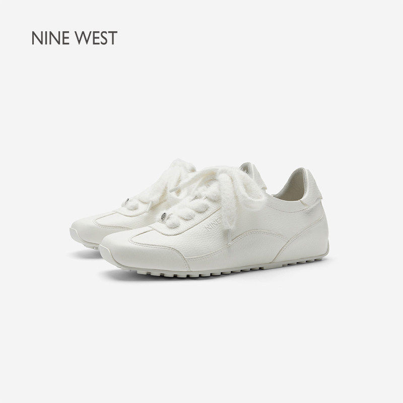 Nine West/玖熙云阶方舟芭蕾德训鞋女秋冬新款真皮内增高小白鞋,女鞋,时尚芭蕾鞋,淘宝优惠券,粉丝福利购,淘宝优惠卷