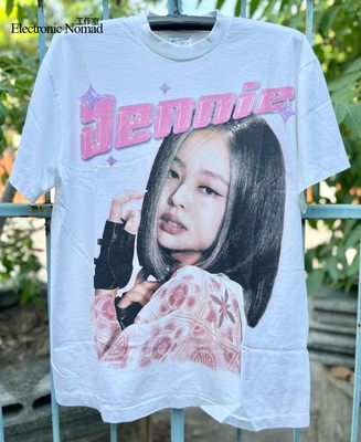 EN 水洗大师BLACKPINK 成员 Jennie Kim古着感Short shirt短袖T恤