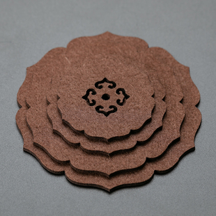 拍一发二毛毡杯垫茶垫加厚桌垫茶道零配壶垫棕色隔热垫餐垫茶杯托