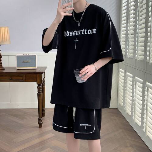 大码男装高级感一套搭配痞帅