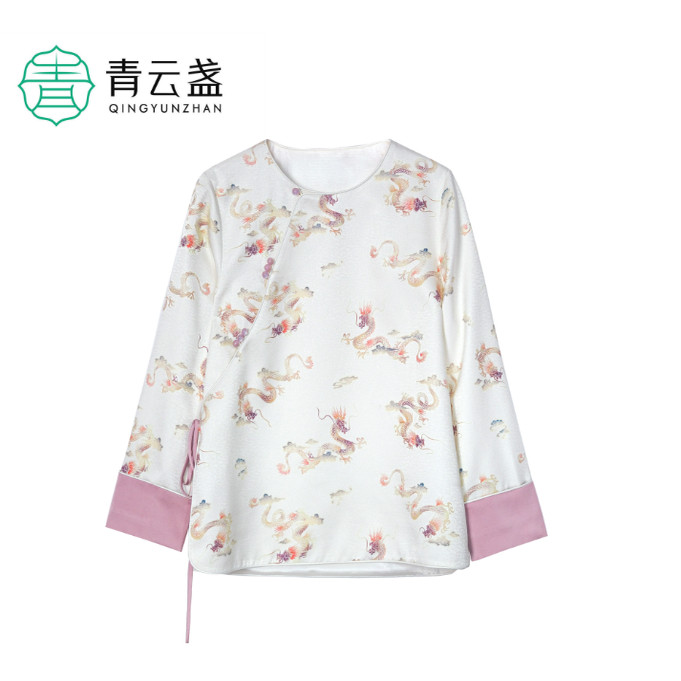 【11月8日】【龙韵】100桑蚕丝国风透孔花萝上衣汉服·24S0106,女装/女士精品,汉服上装,淘宝优惠券,粉丝福利购,淘宝优惠卷