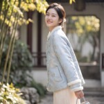 依山锦{幽兰蝶梦}新中式宋锦100桑蚕丝真丝棉服外套国风上衣汉服