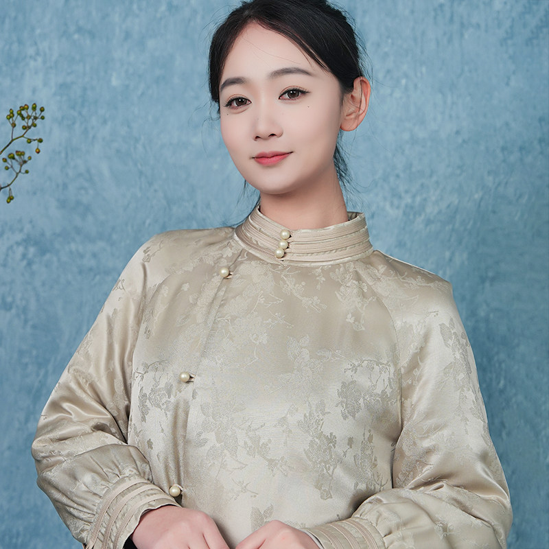 依山锦新中式国风桑蚕丝宋锦上衣外套内搭打底衬衣小衫女款冬季