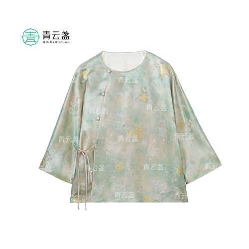 依山锦GJ新中式国风桑蚕丝圆领上衣24S0149  (J)