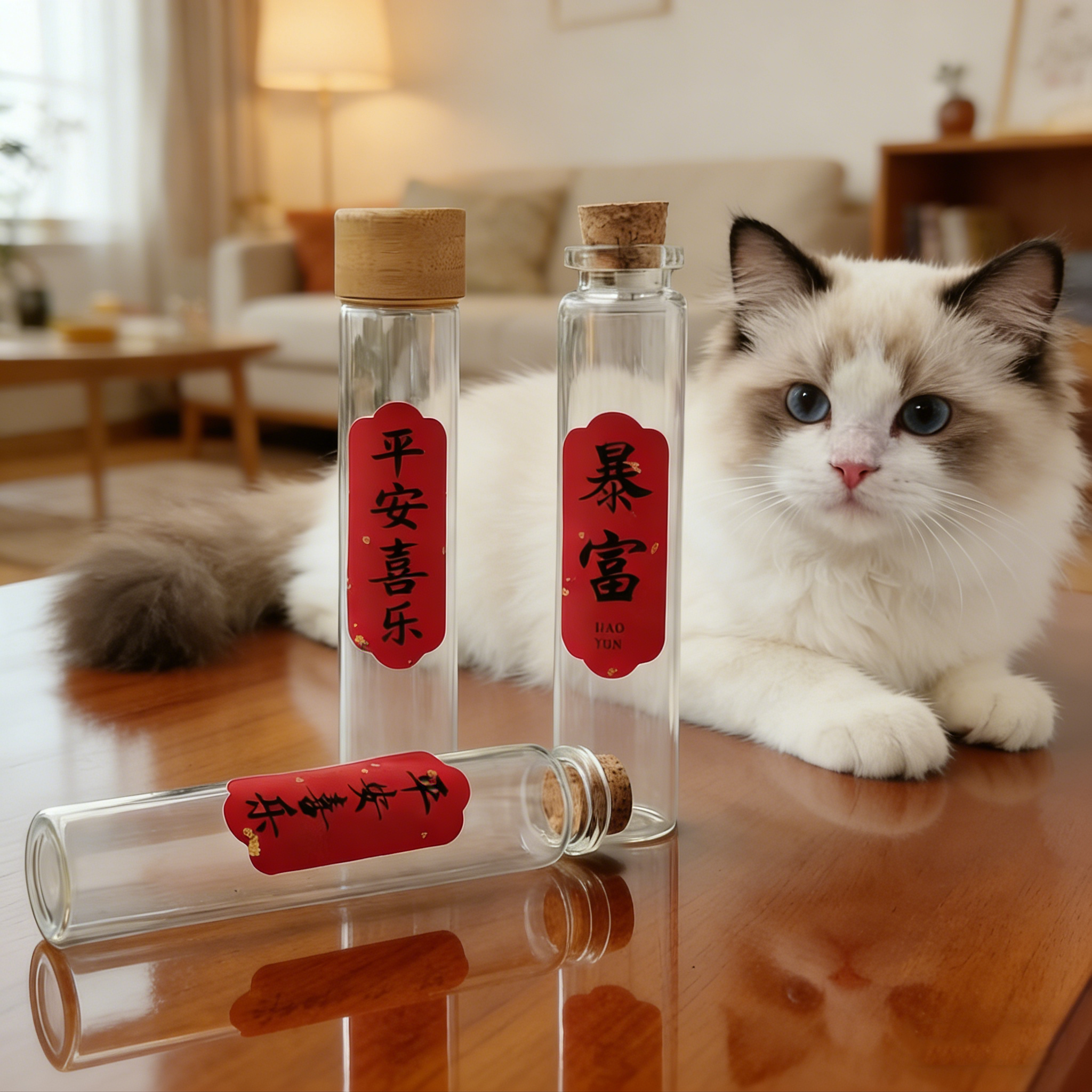 猫咪胡须收集瓶猫狗宠物毛发收纳纪念许愿瓶收集猫须猫胡子收集瓶