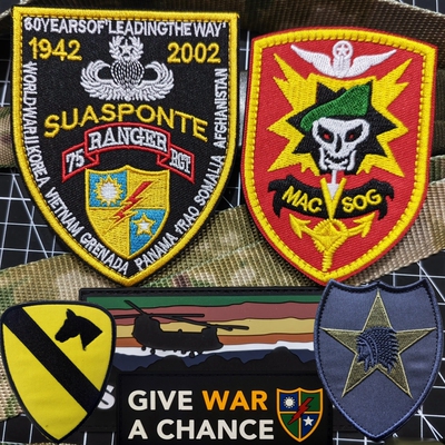 空降游骑兵徽章驻越顾问司令部臂章奴干运输机刺绣魔术贴战术包贴