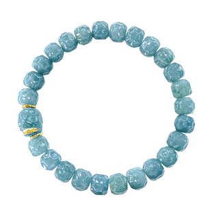 天然蓝水翡翠手串A货冰种危地马拉危料翡翠手链男配饰叠戴女送礼