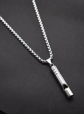 可吹响口哨项链男女潮嘻哈哨子毛衣链ins简约冷淡风百搭吊坠配饰