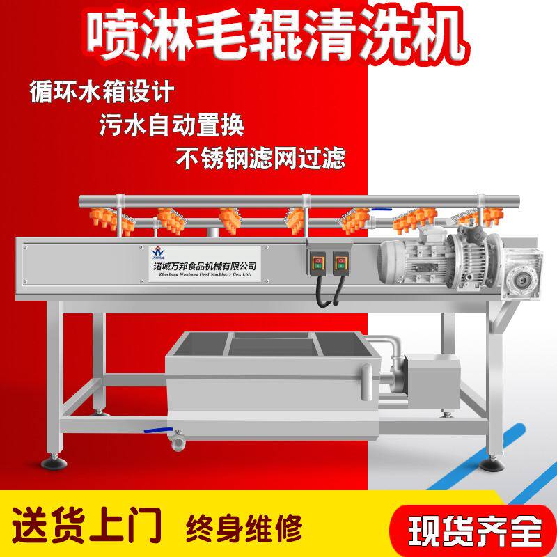 现货鲜姜软毛刷清洗机 全自动商用连续式不伤表面清洗机设备