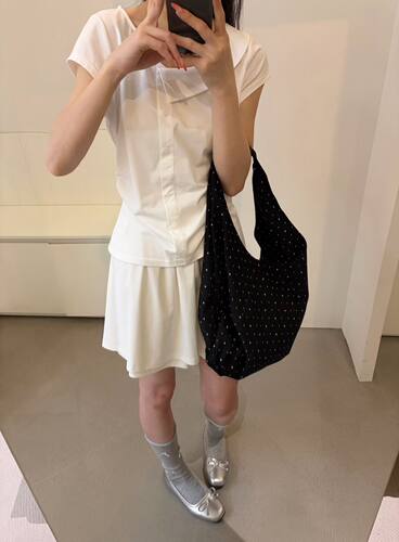Eter 夏韩系不规则领收腰显瘦斜肩飞袖衬衫女小众纯棉上衣小个子