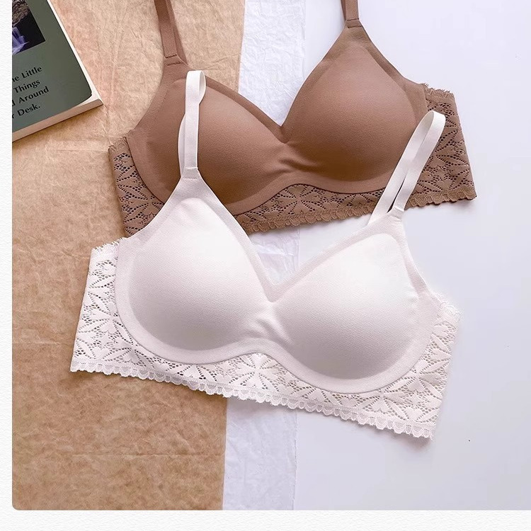 一片式无痕无钢圈内衣女蕾丝