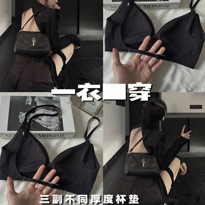 美背漫画挂脖露背外扩内衣女