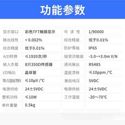 AD2018D触摸屏称重测力控制仪表RS485/232灌装配料秤MODBUS