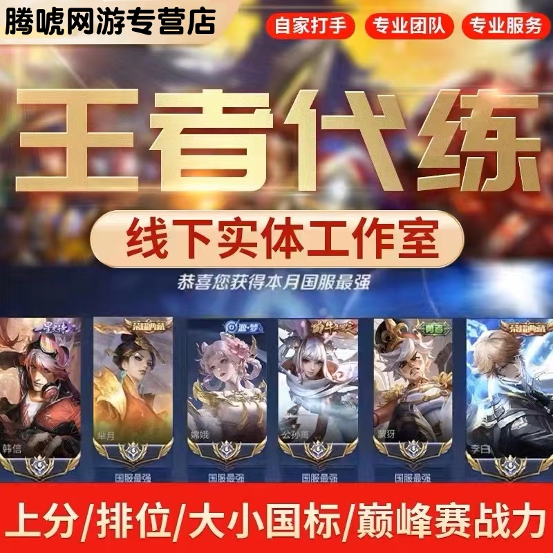 王者荣耀代打代练小国标省标排位战力巅峰赛小魔方陪玩带上分车队