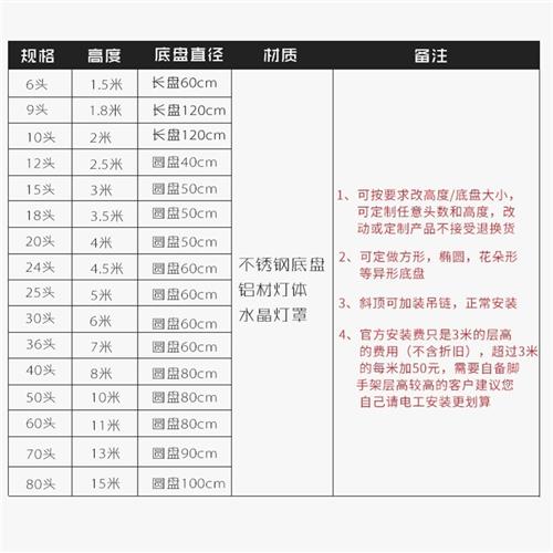 北欧旋转楼梯长吊灯轻奢水晶灯后现代简约别墅复式楼公寓loft吊灯 - 实物图