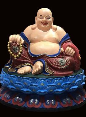 弥勒佛佛像树脂玻璃钢雕塑摆件汽车漆彩绘极彩纯手工铜雕脱胎
