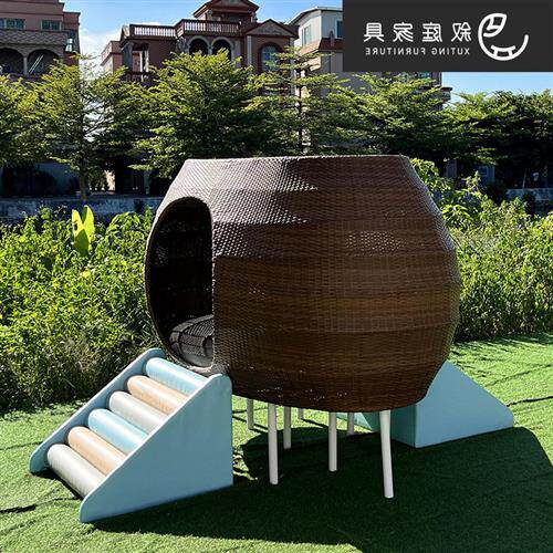 户外休闲创意圆形躺床室外景区民宿别墅网红打卡鸟巢防水防晒家具