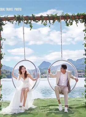 户外网红打卡拍照爱心藤椅花海座椅鸟巢吊椅酒店商场民宿装饰摆件