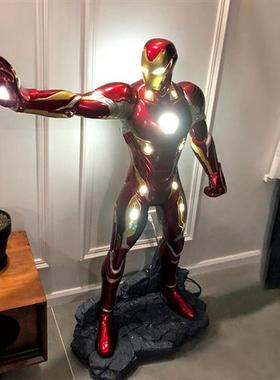 钢铁侠摆件大型落地雕塑家居客厅漫威发光Mk玻璃钢卡通模型装饰