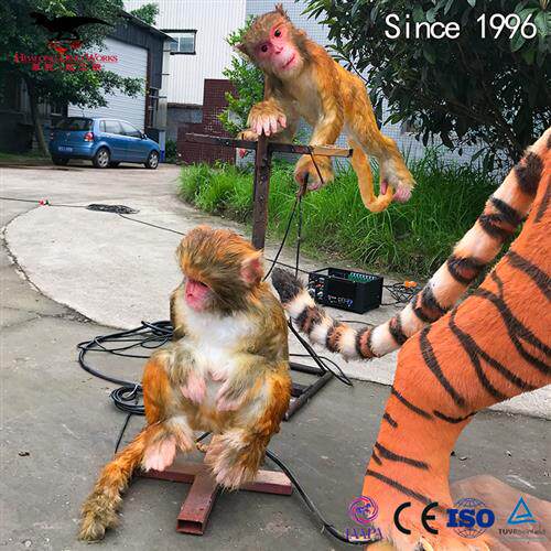 仿真机械电动硅胶毛皮动物老虎模型展陈美陈景区公园主题乐园打造