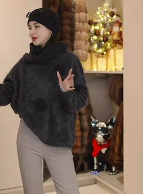 【多多还是多多】绒中贵族百百拉毛羊绒丝滑长袖波点羊绒毛衣2626