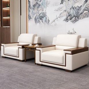 速发办公室接待沙发新中会商务式 客洽谈区简约茶几组合单会人议厅