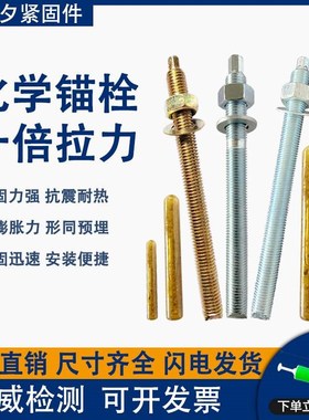速发化学螺栓高强度倒M化学锚栓膨胀螺丝8.8级M10M12016M18M2锥M2