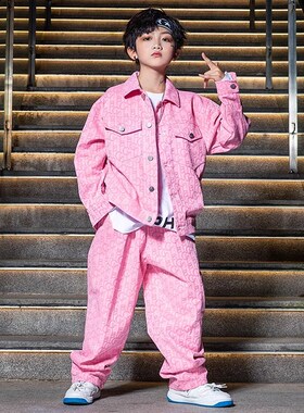 速发街服少儿潮服hiph装p嘻哈套装男孩架子鼓工o演出服长袖表演舞