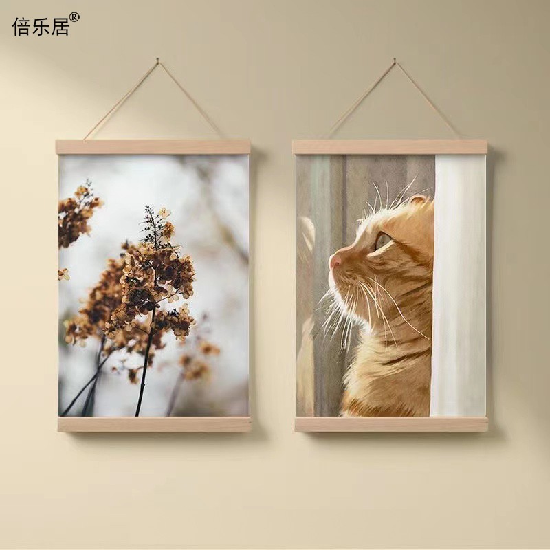 速发风景文艺背景墙装饰画小清花卉挂饰新布艺家居免打孔猫咪墙画图片
