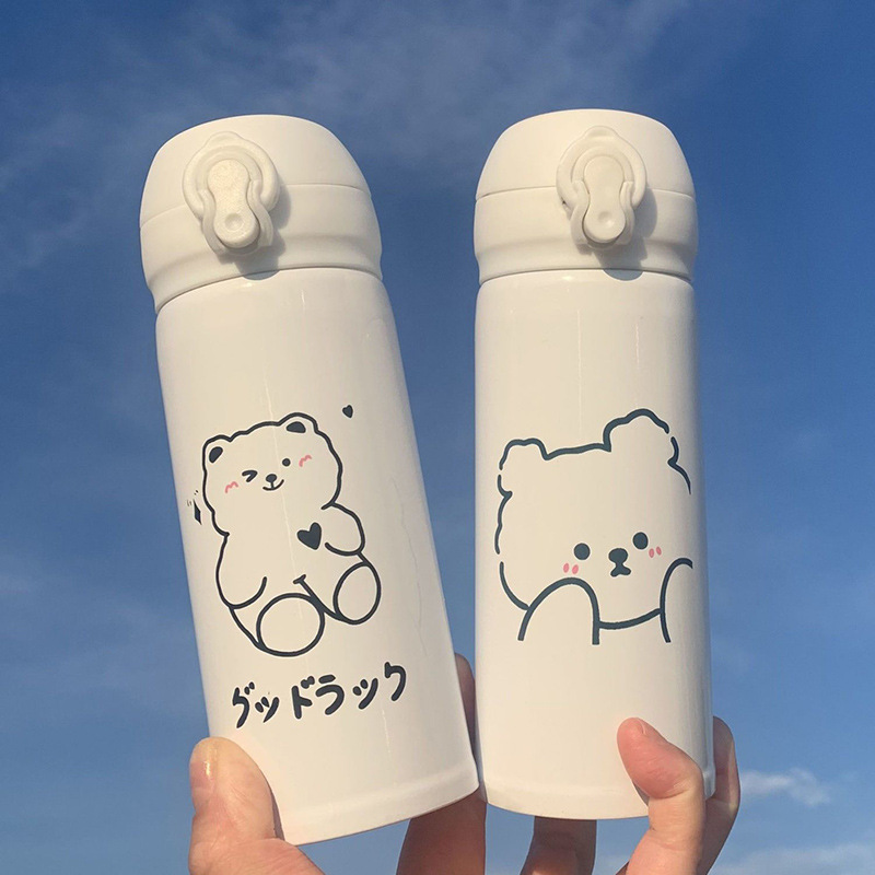 速发大号儿童学生水杯保温杯生高颜值可爱吸管可携式男款咖啡杯