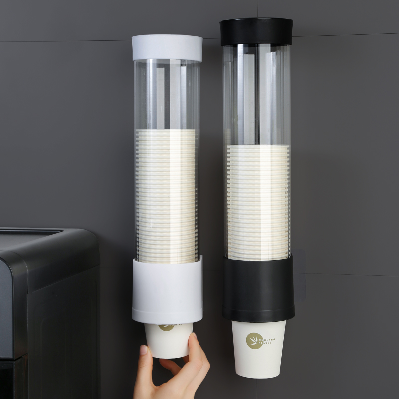 速发一次性杯子取杯器饮杯架自动纸孔机杯子架免打水壁挂收纳盒置