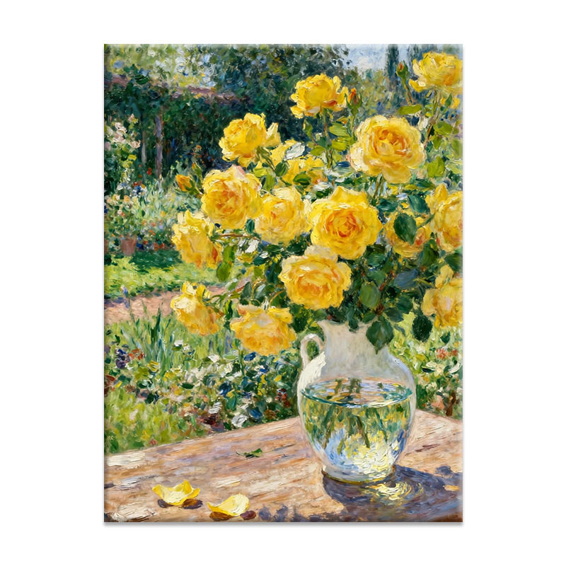 玫瑰花园diy数字油画2025新款丙烯画手工填充填色治愈系丙烯装饰