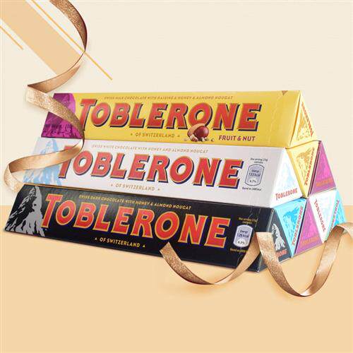 瑞士Toblerone三角巧克力100克牛奶黑巧克力含巴旦木与蜂蜜
