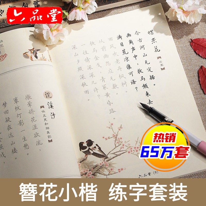 六品堂硬笔 纳兰性德 饮水词 卫夫人 簪花小楷字帖漂亮女生临摹古诗词楷书字帖成人练字静心初中生高中生钢笔书法成年人练字帖专用,书籍/杂志/报纸,练字本/练字板,淘宝优惠券,粉丝福利购,淘宝优惠卷