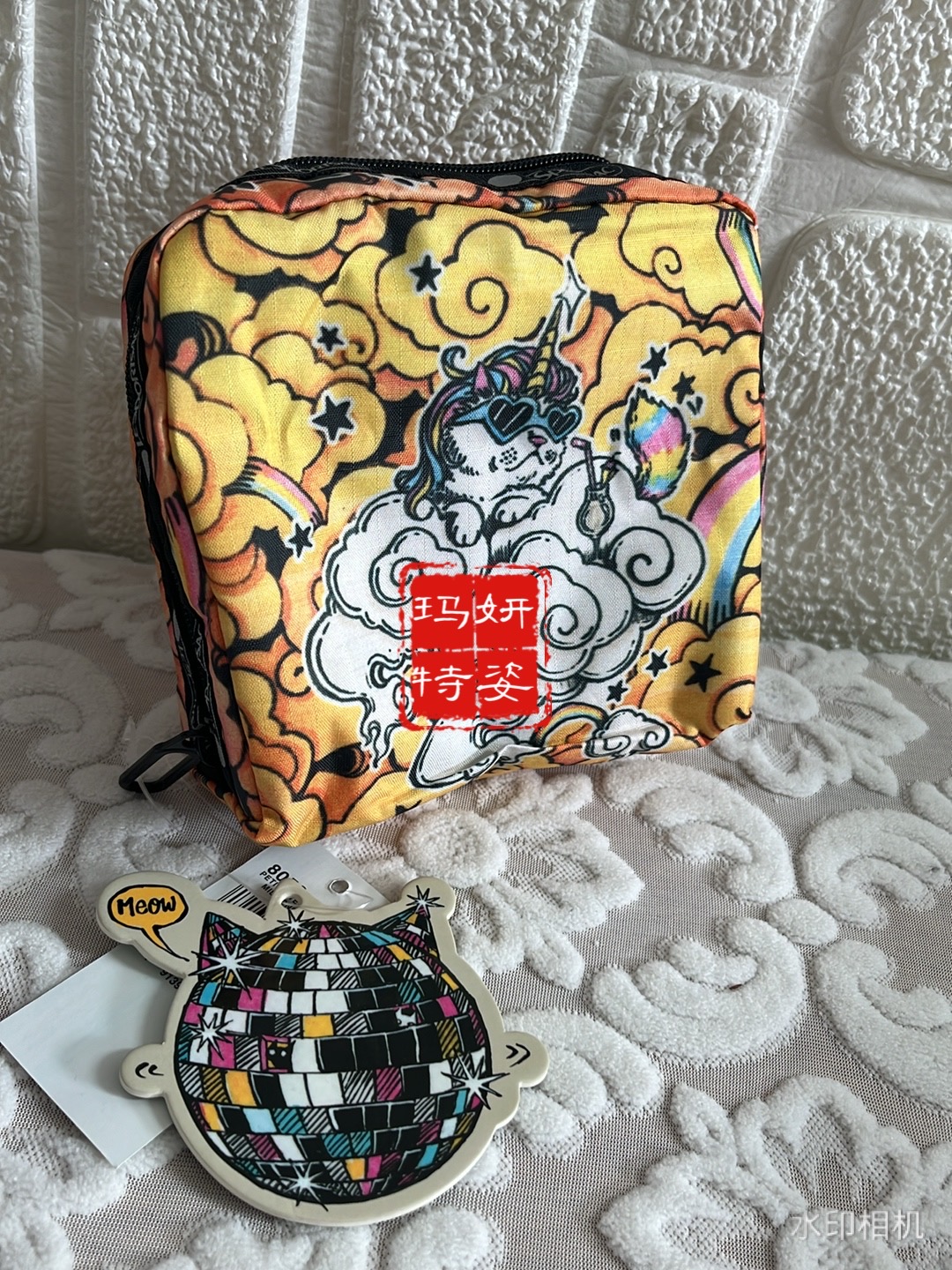 独角兽猫官纯中大化化孤品捡漏新款布包化妆包手拿包便携杂物包