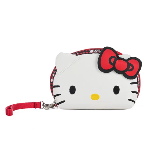 FFOOOO hello kitty 刺绣贝壳加厚防磕化妆包立体蝴蝶结