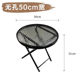 户外折叠桌子阳台休闲玻璃圆方桌咖啡厅奶茶店庭院铁艺便携式桌椅