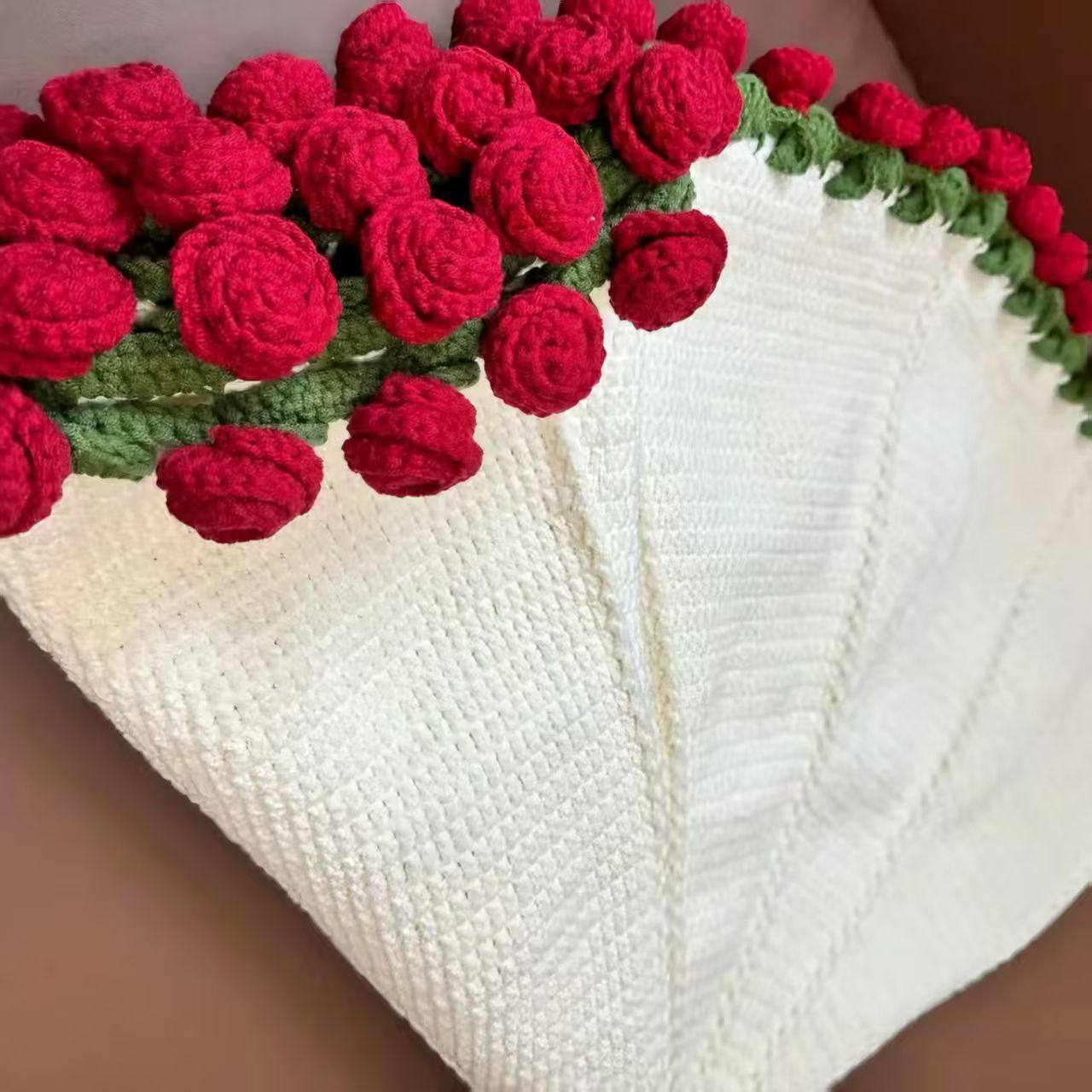 玫瑰花束毯子diy材料包郁金香花毯送手工编织毯子送闺蜜礼物女友,服饰配件/皮带/帽子/围巾,DIY编织材料包,淘宝优惠券,粉丝福利购,淘宝优惠卷