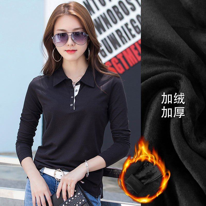翻领打底衫长袖T恤女春夏保暖加绒加厚百搭纯棉韩版体恤1818-2,女装/女士精品,POLO衫,淘宝优惠券,粉丝福利购,淘宝优惠卷