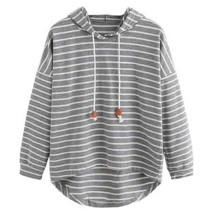 hooded striped loose knitted sweatshirt and Black white
